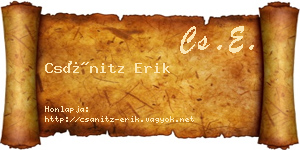 Csánitz Erik névjegykártya
