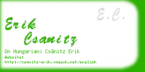 erik csanitz business card